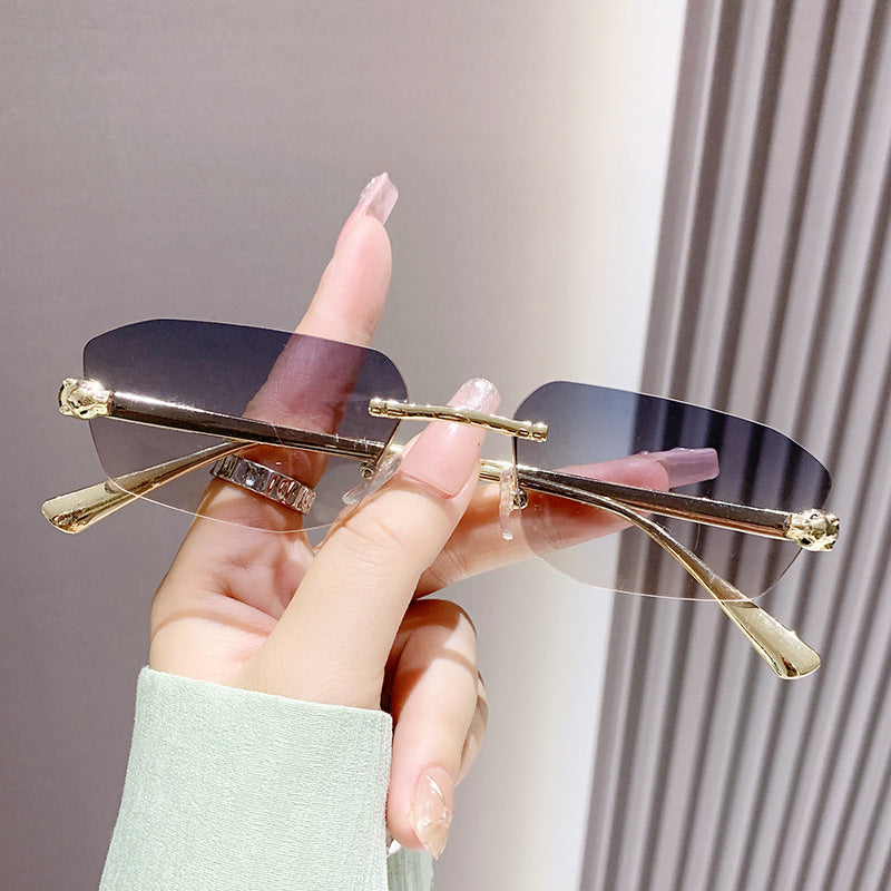 Dame elegant Halvram solbrille Luvikno