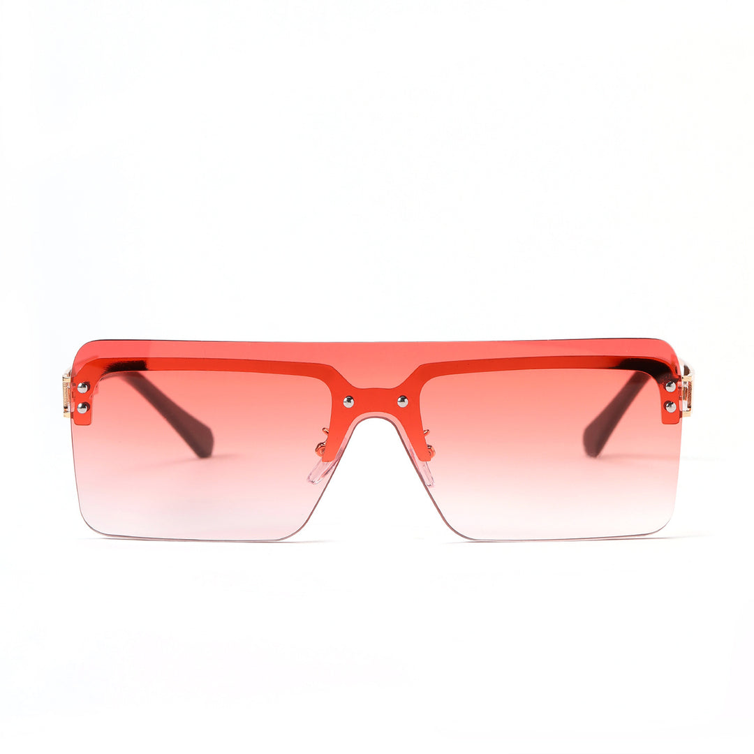 Dame oversized solbriller med moderne geometrisk design Luvikno
