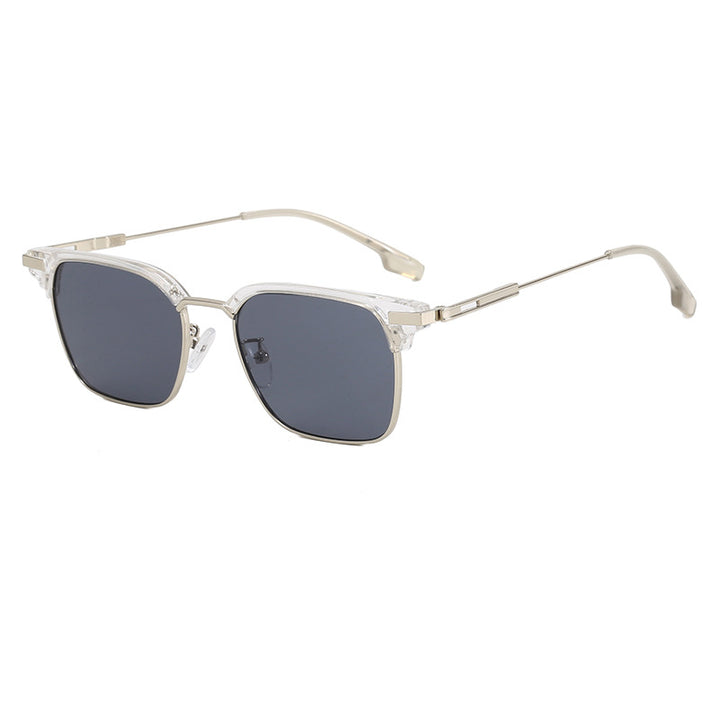 Dame kvadratisk solbrille med lett metallramme og brede stenger Luvikno
