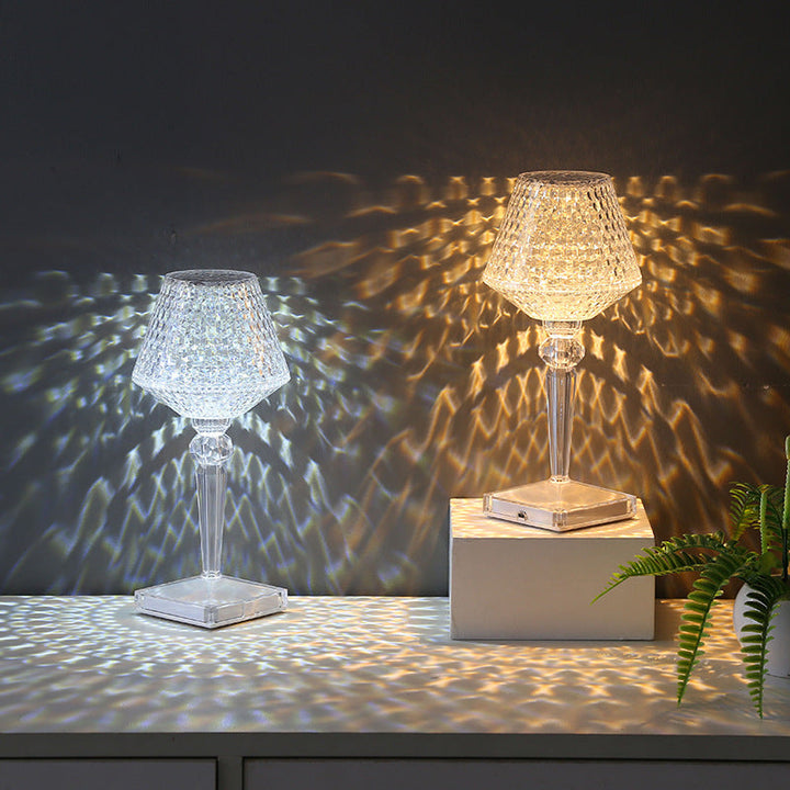 Liesbeth Crystal Lampe – Luksus Bordlampe med USB-ladefunksjon Luvikno