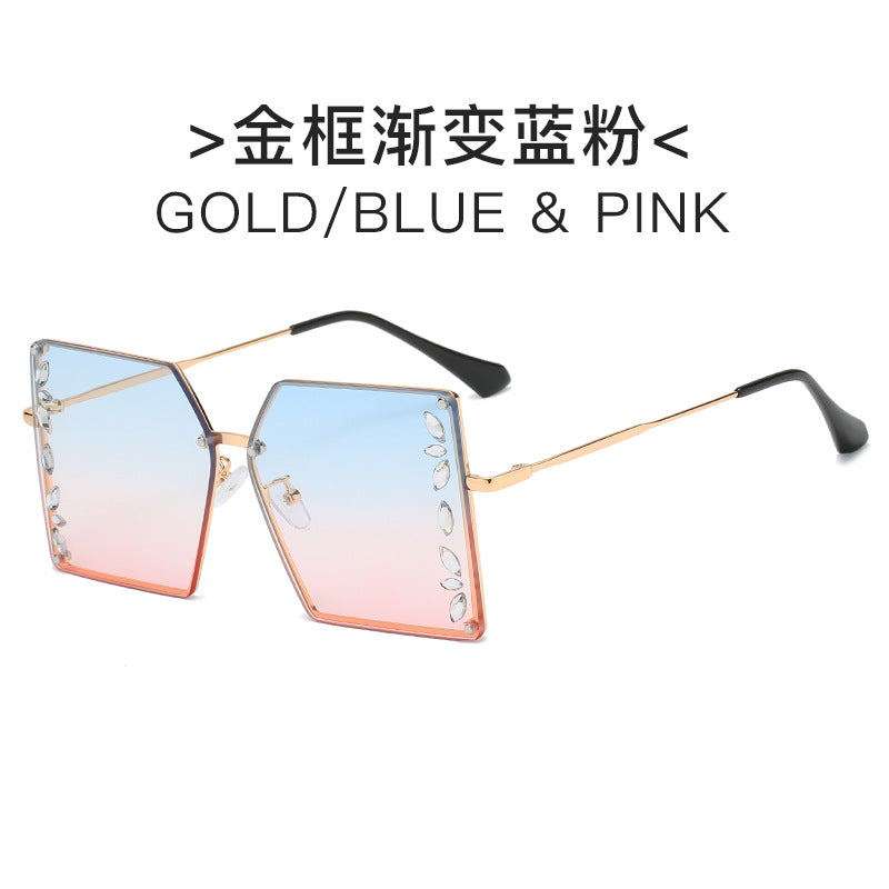 Dame futuristisk solbrille med iøynefallende heksagonalramme og høykvalitets glitrende aksenter Luvikno