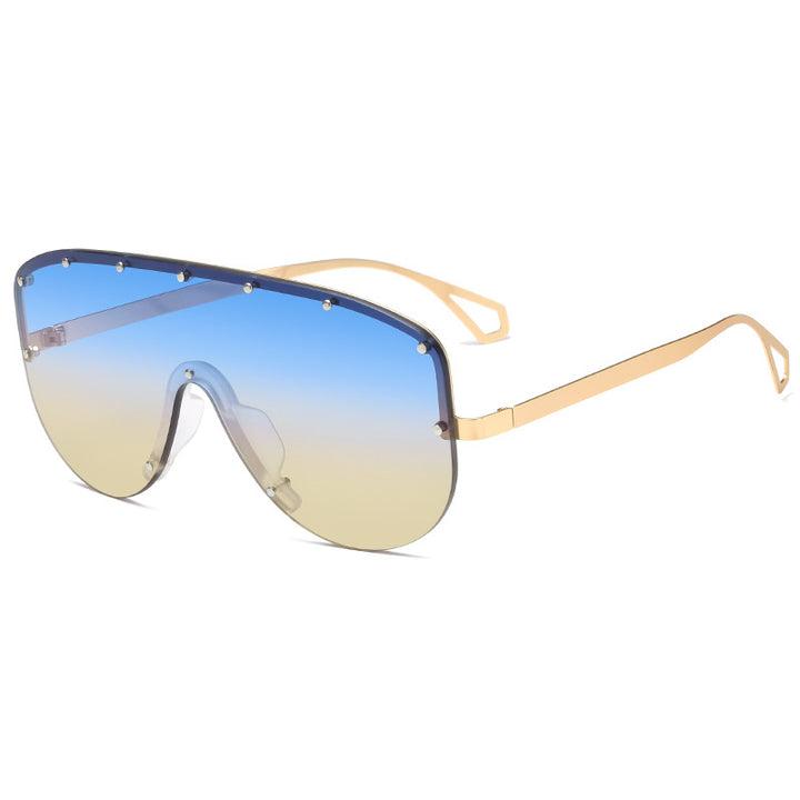 Dame oversized solbriller med moderne ramme Luvikno
