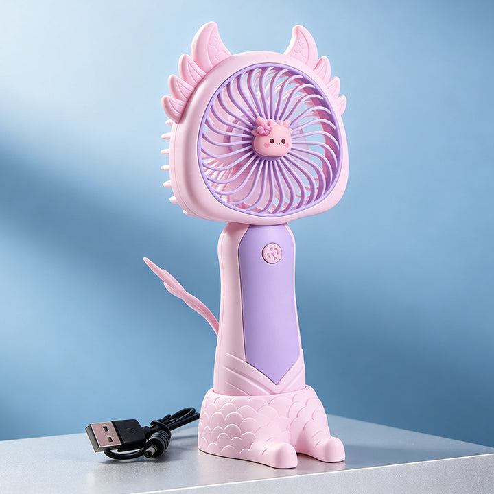 Dame bærbar USB håndvifte med søtt kattedesign Luvikno