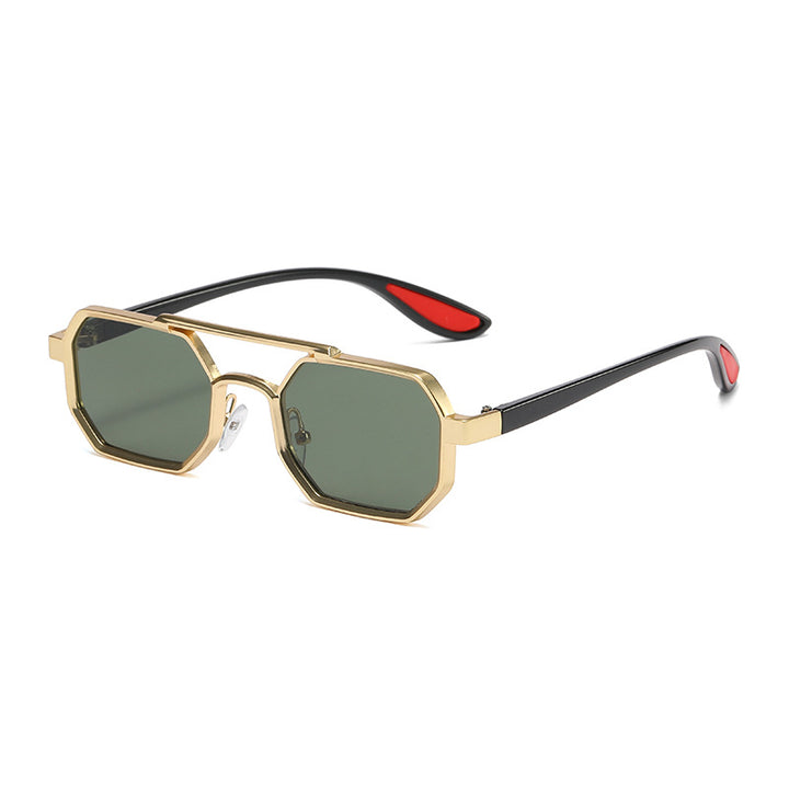Damer moteriktig designer-solbrille med eksklusiv åttkantet ramme Luvikno