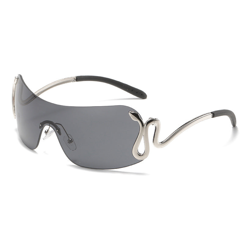 Damer fashionable oversized solbriller med innovativ metallramme og unikt design Luvikno