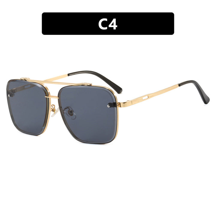 Dame kvadratisk solbrille med beskyttende glass og moderne metallramme Luvikno