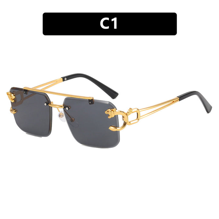 Dame kvadratisk solbrille med elegante dekorative detaljer Luvikno