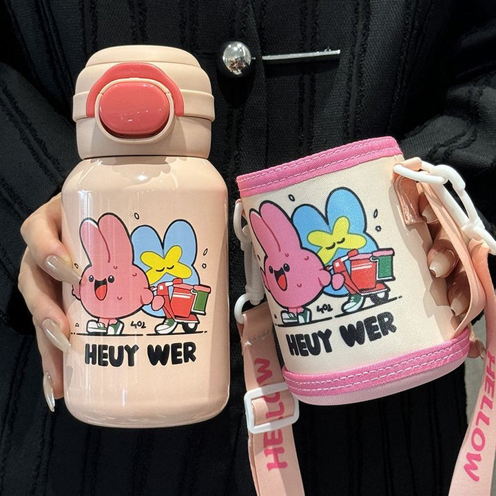 Damen Isoliertrinkflasche mit sicherem Klappdeckel und verspieltem Design Luvikno