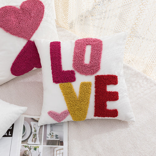Women Decorative Pillowcase with Heart Pattern Luvikno