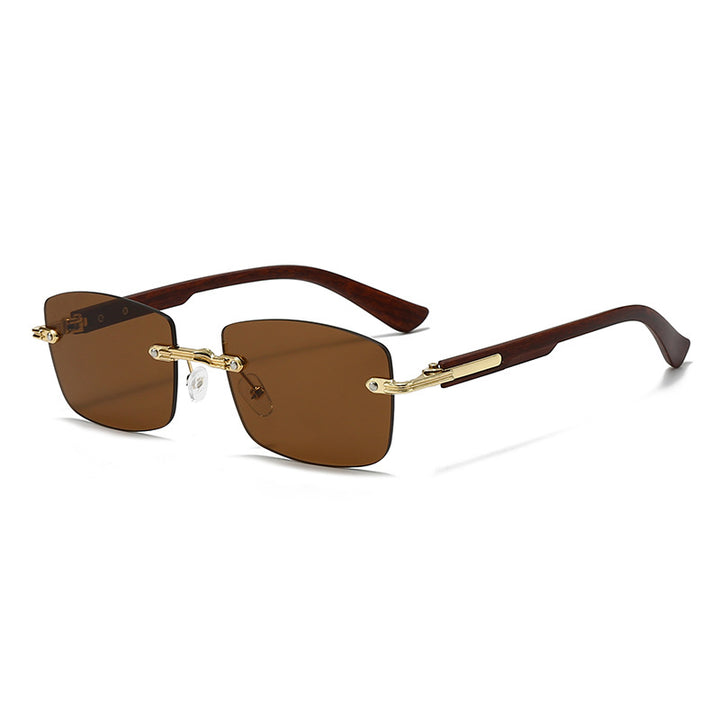 Dame moteriktig firkantet solbrille med elegante tre detaljer Luvikno