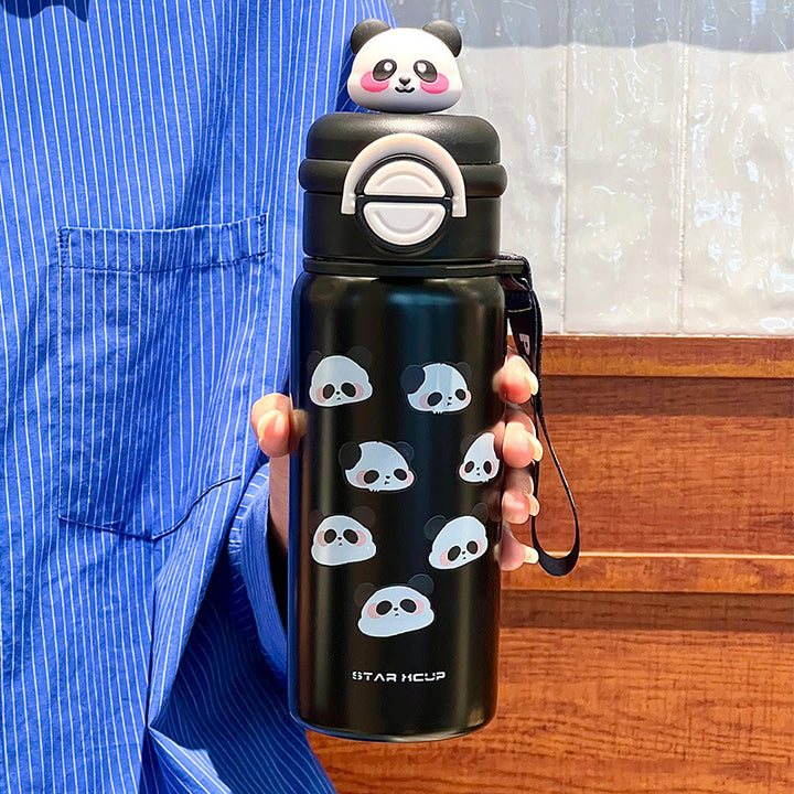 Damen Isoliertrinkflasche mit kreativem Panda-Design Luvikno