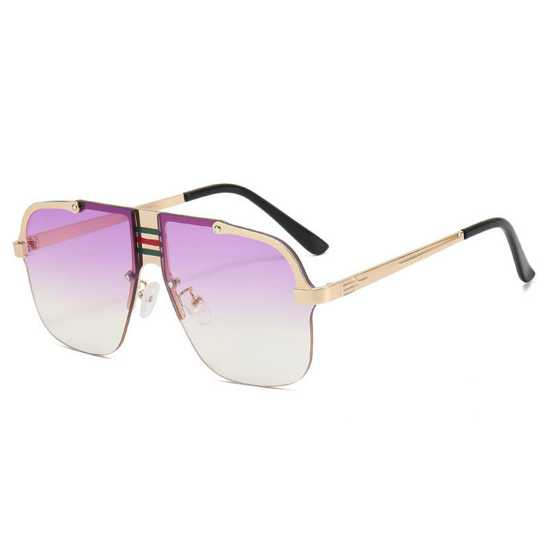 Dame Oversized solbriller med unike, gradient linser og markant metallramme Luvikno