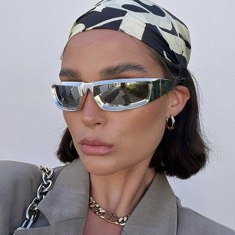 Dame Sporty solbriller med stilige, solide rammer og UV-beskyttelse Luvikno