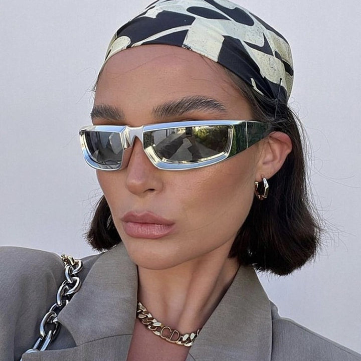 Dame Sporty solbriller med stilige, solide rammer og UV-beskyttelse Luvikno