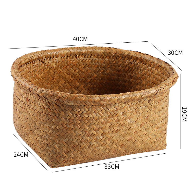 Unisex Naturfiber oppbevaringskurv med bred kant Luvikno