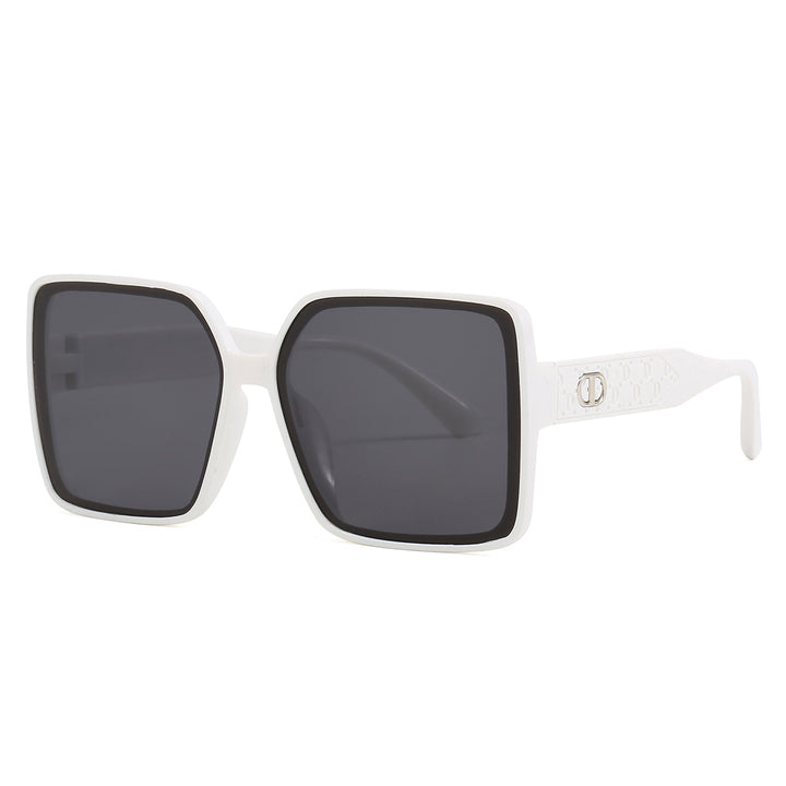 Damer moterik firkantet solbrille med gjennomsiktig design Luvikno