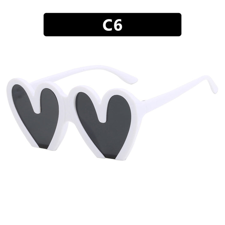 Damer hjerteformet solbrille med robust plastramme og UV-beskyttelse Luvikno