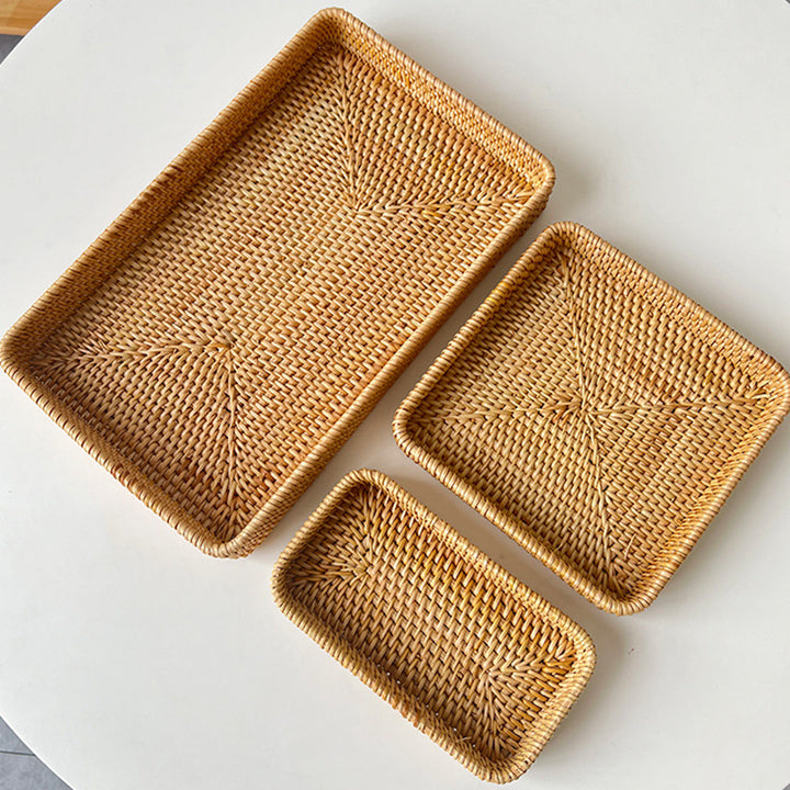 Dame kvadratisk naturmateriale serveringsfat Luvikno