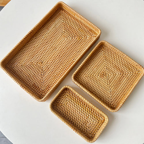 Dame kvadratisk naturmateriale serveringsfat Luvikno