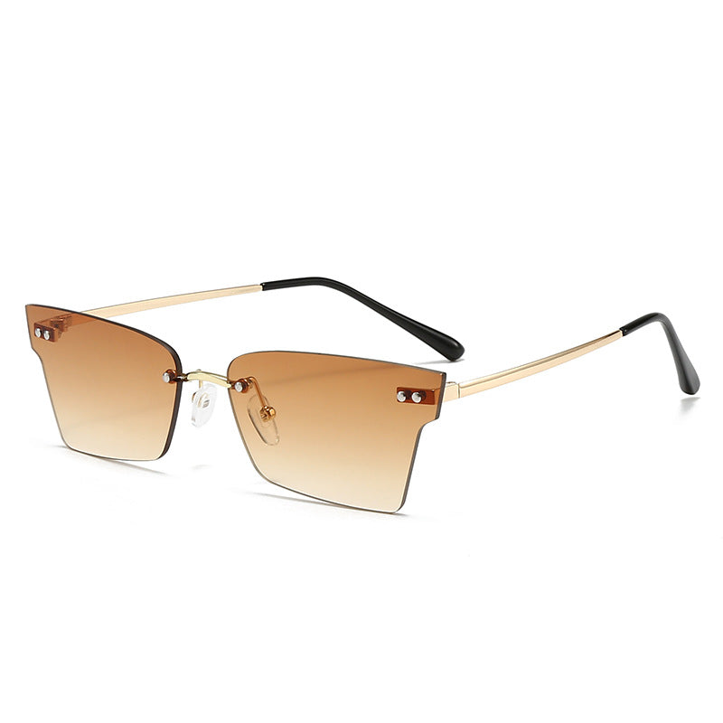 Dame trendy geometrisk solbrille med ultralett ramme Luvikno