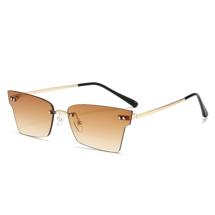 Dame trendy geometrisk solbrille med ultralett ramme Luvikno