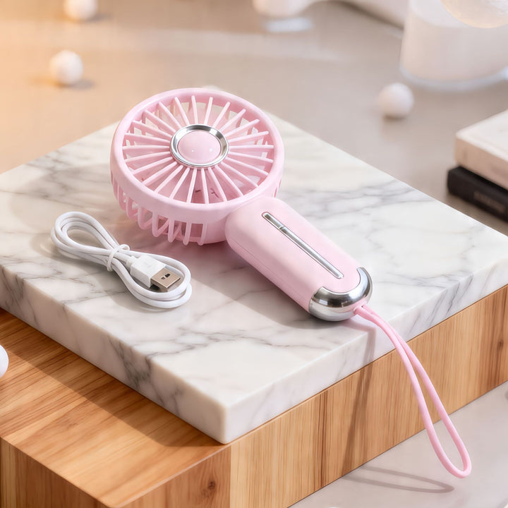Dame Bærbar Mini-Håndvifte med USB-ladingsfunksjon og ergonomisk grep Luvikno