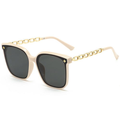 Dame Designer-solbrille med elegante lenker Luvikno