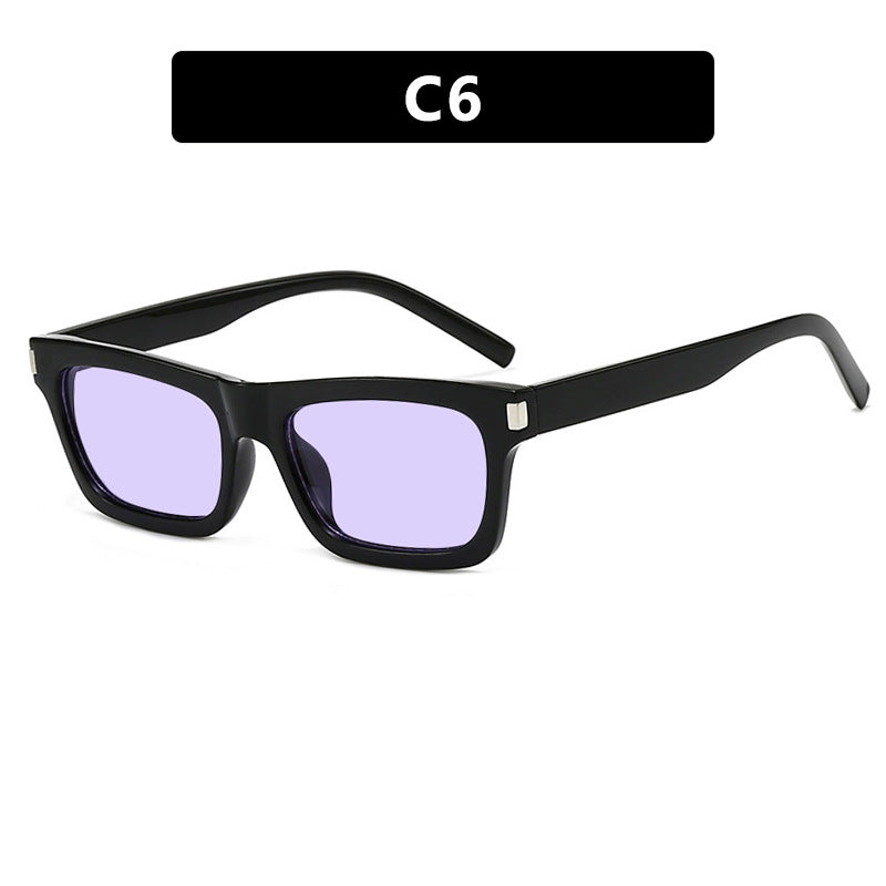 Dame kvadratisk solbrille med transparente linser og stillegant design Luvikno