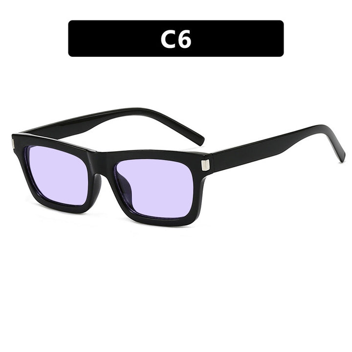 Dame kvadratisk solbrille med transparente linser og stillegant design Luvikno