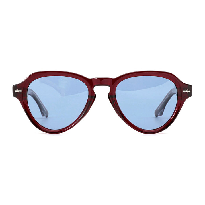 Damer moterik solbrille i elegant, rund design med polariserte linser Luvikno