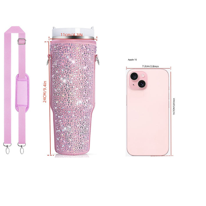 Dame Drikkeflaske Cover med glitrende Rhinestones Luvikno