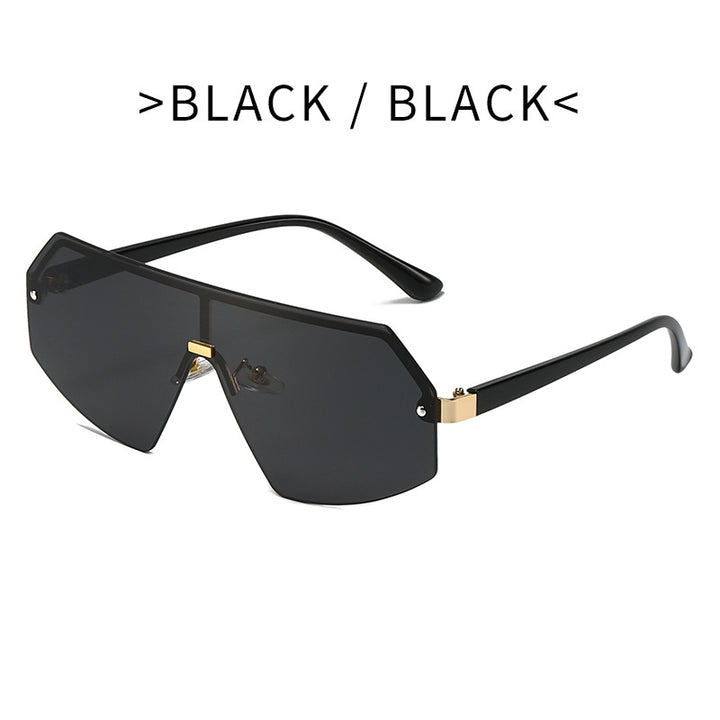 Dame futuristisk oversized solbrille med innovativ ramme Luvikno