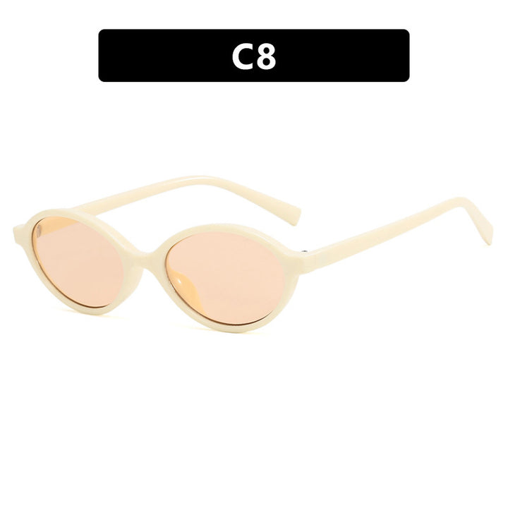 Dame moteriktig solbrille med unikt ovalt design Luvikno