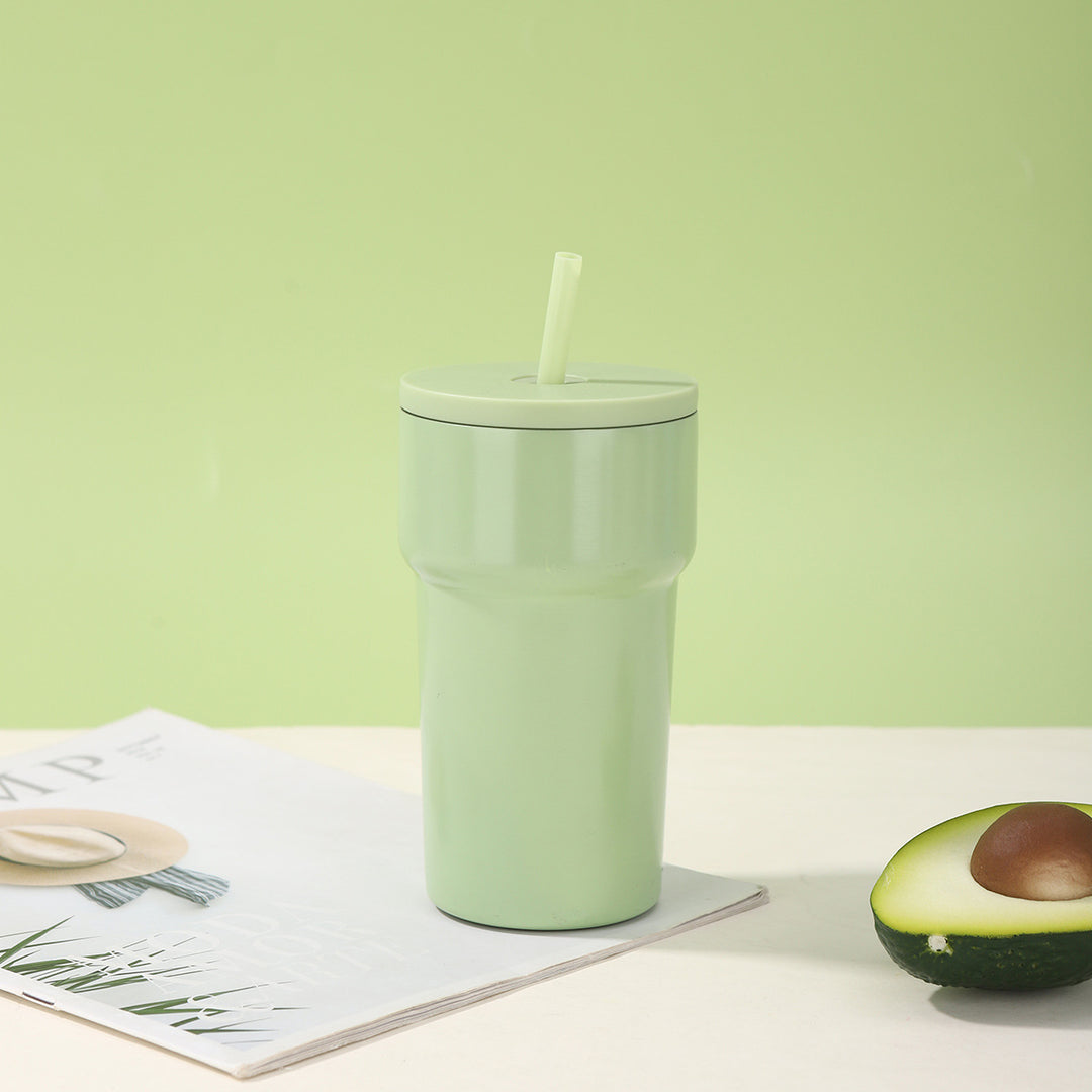Unisex Isolert Drikkebecher med Støvbeskyttelseslokk og Strå Luvikno