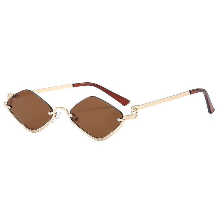 Dame trendy kvadratisk solbrille med filigran metallramme Luvikno