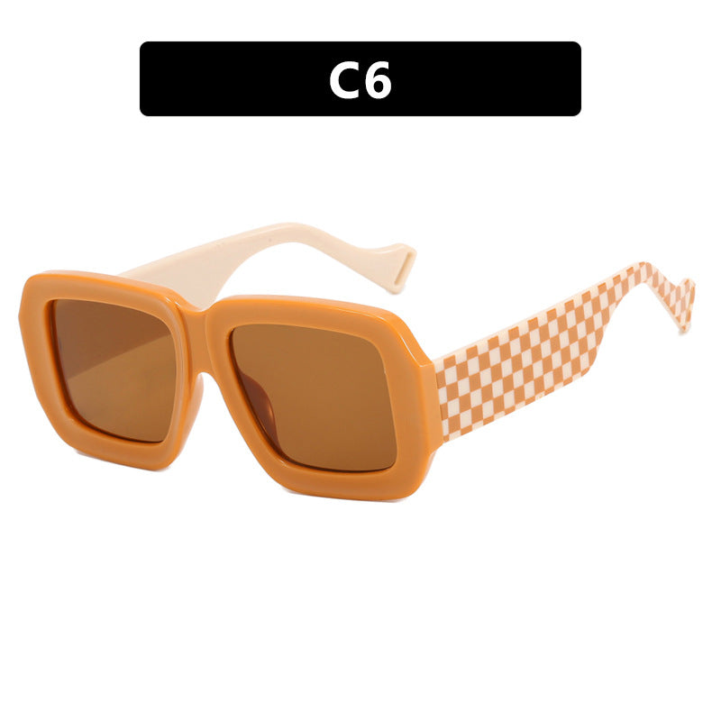 Dame moterik solbrille med kvadratisk design og stilig mønster Luvikno