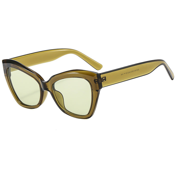 Dame Cat-Eye solbrille med eksklusiv skjoldpaddedesign Luvikno