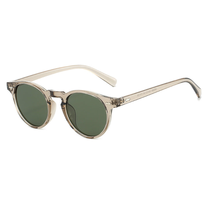 Dame vintage solbriller med runde glass og transparent ramme Luvikno
