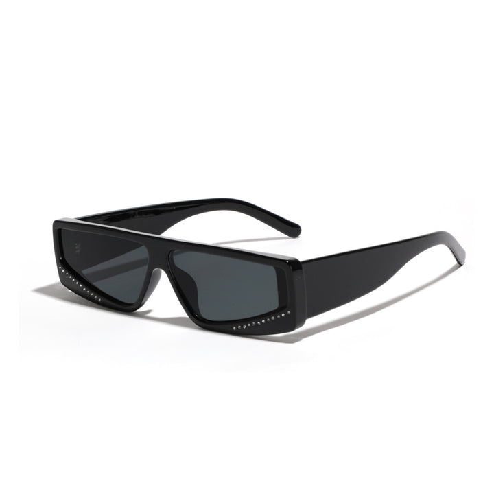 Dame oversized solbriller med futuristisk form og stilige dekorasjoner Luvikno