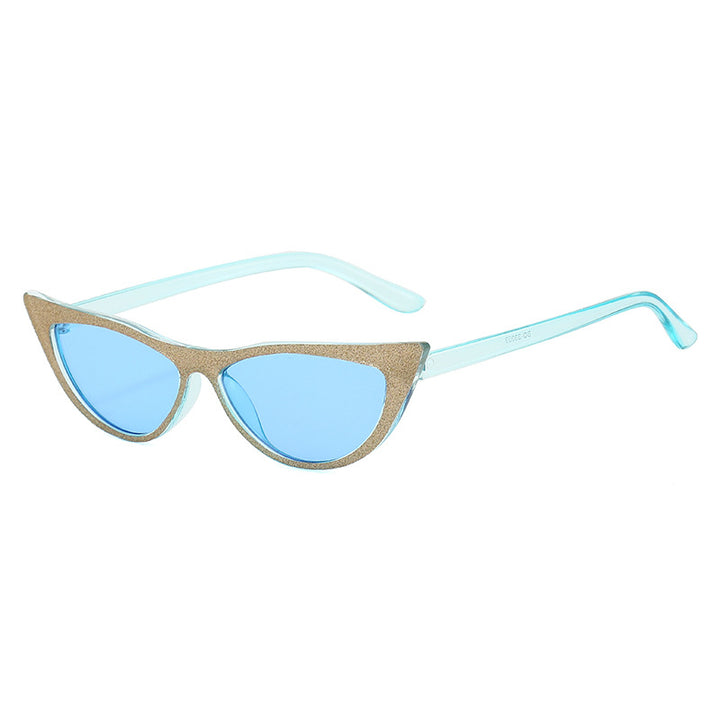 Dame Cat-Eye solbriller med glitrende ramme Luvikno