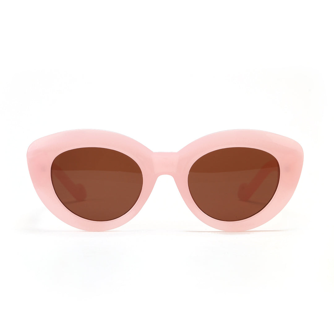Dame Cat-Eye Solbriller med moderne plastikkinnet Luvikno