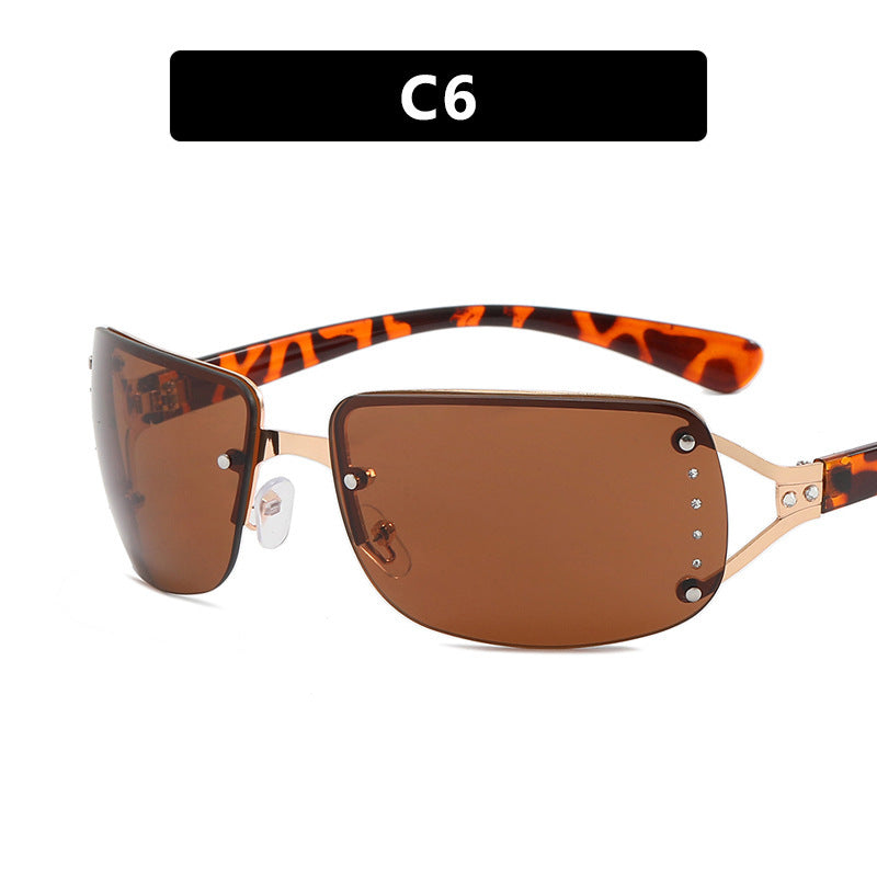 Dame futuristisk, slank Shield-solbrille Luvikno