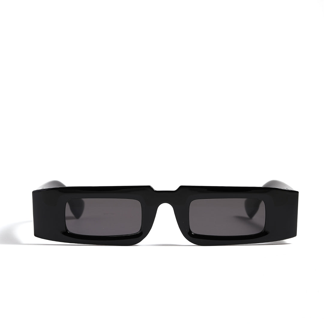 Dame moteriktig geometrisk solbrille med gjennomsiktig ramme og polariserte glass Luvikno