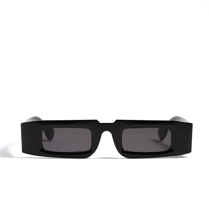 Dame moteriktig geometrisk solbrille med gjennomsiktig ramme og polariserte glass Luvikno