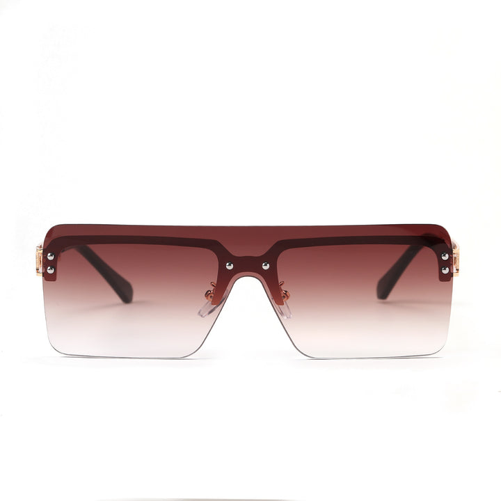 Dame oversized solbriller med moderne geometrisk design Luvikno