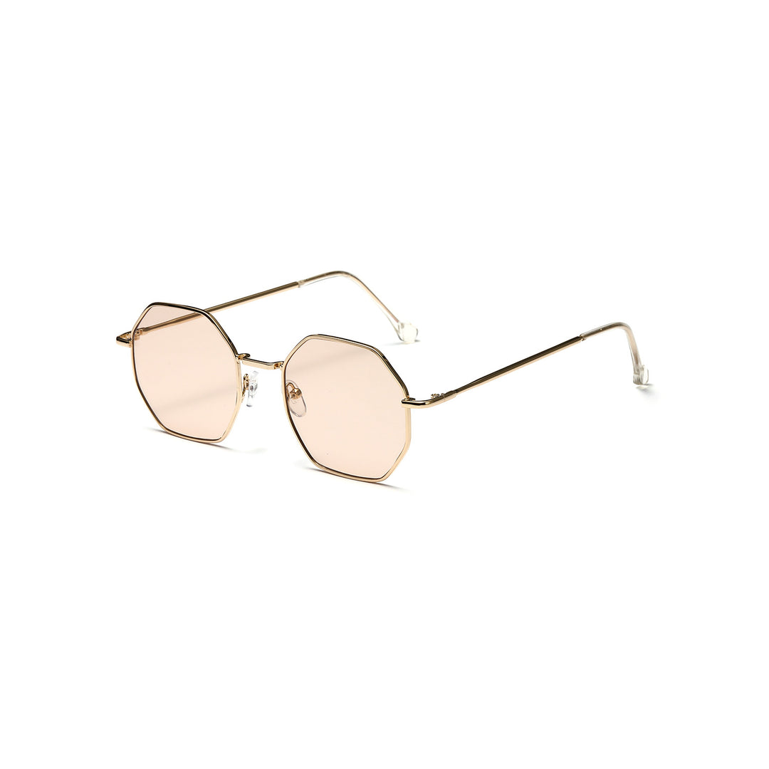Dame oktagonal solbrille med elegante metallaksenter Luvikno