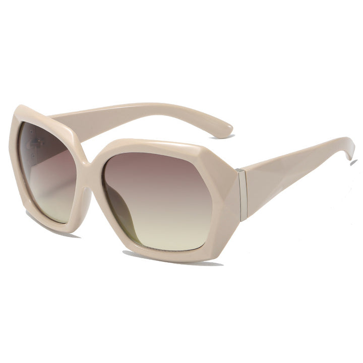 Dame Designer-solbrille i innovativ polygon-design Luvikno