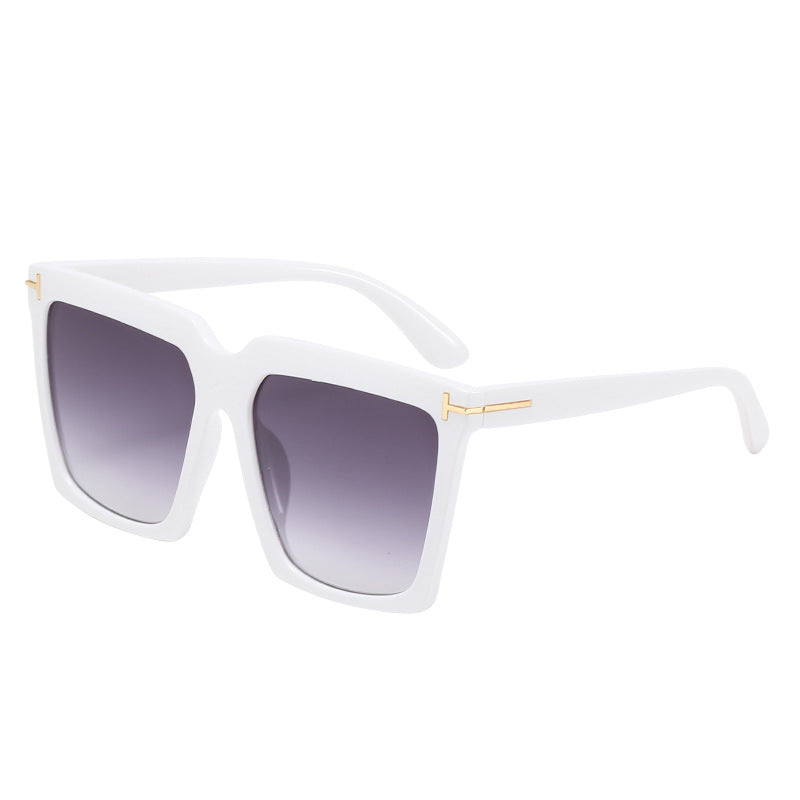 Dame oversized firkantet solbrille med luksuriøse aksenter Luvikno