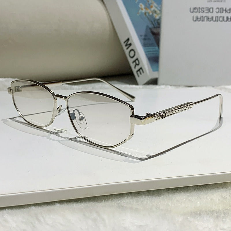 Dame elegant solbrille med glitrende metallramme Luvikno