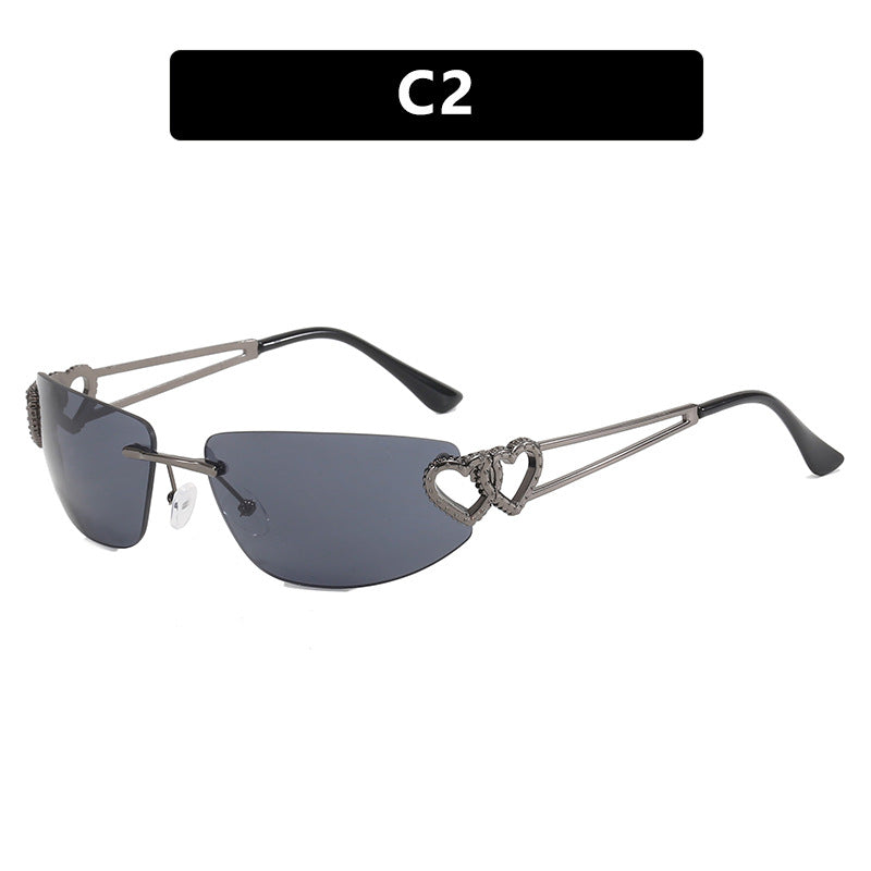 Dame Cat-Eye solbriller med unikt hjerte-design og beskyttende UV-filter Luvikno
